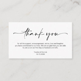 ミニマカジュアルリストの黒いイン結婚キペン、ありがとう エンクロージャーカード