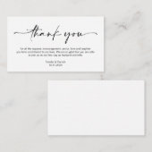 ミニマカジュアルリストの黒いイン結婚キペン、ありがとう エンクロージャーカード (正面/裏面)