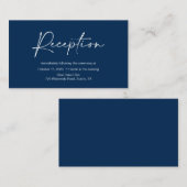 ミニマカジュアルリスト海軍インクペン、ウェディングレセプション エンクロージャーカード (正面/裏面)