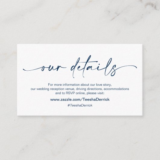 ミニマカジュアルリスト海軍インクペ結婚ンの詳細 エンクロージャーカード (正面)