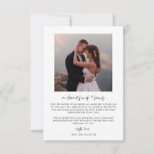 ミニマカジュアルリスト結婚スクリプトの写真 サンキューカード (裏面)
