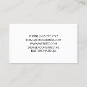 ミニマカスタマイズリストのパーソナライズエレガント 名刺 (裏面)