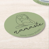 ミニマカスタマイズリストのヨガポーズ ラウンドペーパーコースター (アングル)