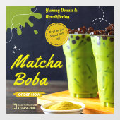 ミニマカスタマイズリストの抹茶ボバティードーナッツショップ ウィンドウサイン (シート)