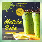 ミニマカスタマイズリストの抹茶ボバティードーナッツショップ ウィンドウサイン (シート3)