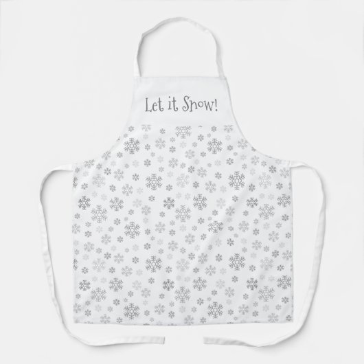 ミニマカスタマイズリストの輝く銀の雪片 エプロン (正面)