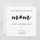 ミニマカスタムリストとマモダンママザーの日 カード (正面)