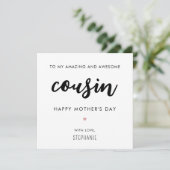 ミニマカスタムリストとモダンいとこの母の日 カード (スタンド正面)