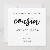 ミニマカスタムリストとモダンいとこの母の日 カード (正面)