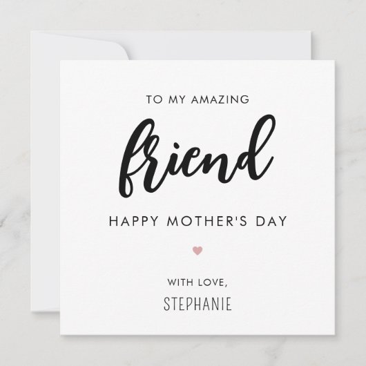 ミニマカスタムリストと友モダン母の日 カード (正面)
