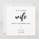 ミニマカスタムリストと妻の母モダン母の日 カード (正面)