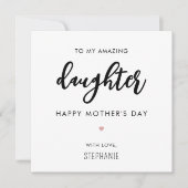 ミニマカスタムリストと娘モダン母の日 カード (正面)
