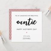 ミニマカスタムリストと母モダン母の日 カード (正面/裏面インサイチュ)