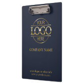 ミニマカスタムリストのネイビーブルー会社のビジネスロゴ クリップボード (左)