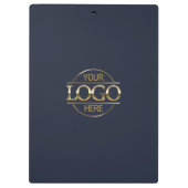 ミニマカスタムリストのネイビーブルー会社のビジネスロゴ クリップボード (裏面)