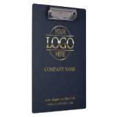 ミニマカスタムリストのネイビーブルー会社のビジネスロゴ クリップボード (右)