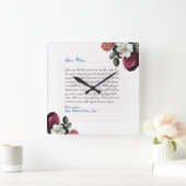 ミニマカスタムリストのノート手書きラブレター スクエア壁時計 (ホーム)