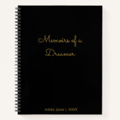 ミニマカスタムリストのブラック金ゴールドの夢想記 ノートブック (正面)