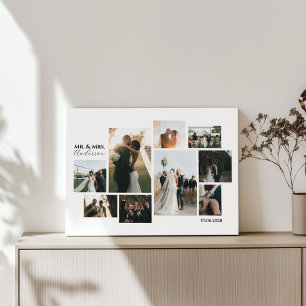 ミニマカスタムリストの9 – 写真結婚のコラージュ キャンバスプリント