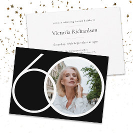 ミニマカスタムリスト白黒60誕生日 招待状