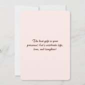 ミニマカスタムリスト40th誕生日招待状 招待状 (裏面)