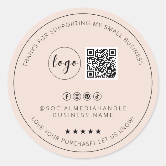 ミニマカスタムリストBohoありがとうステッカー ラウンドシール (正面)