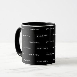 ミニマカスタムリストmomブラックスクリプトMum Mama Mommy マグカップ