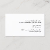 ミニマカッコいいリスト白黒シザー美容師 名刺 (裏面)