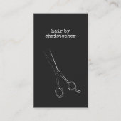 ミニマカッコいいリスト白黒シザー美容師 名刺 (正面)
