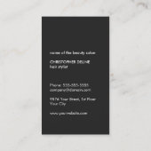 ミニマカッコいいリスト白黒シザー美容師 名刺 (裏面)