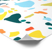 ミニマカラフルモダンリスト抽象芸術(ばちゃばちゃ)跳ねるアート ポスター (角)