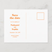 ミニマカラフルリはっきりしたタイポグラフィ日付の保存 ポストカード (裏面)