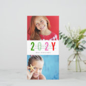 ミニマカラフルリストの年2フォトモダンシンプル シーズンカード (スタンド正面)