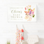 ミニマカラフルリストフローラベビーシャワーへようこそ 横断幕 (インサイチュ)