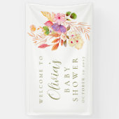 ミニマカラフルリストフローラベビーシャワーへようこそ 横断幕 (縦)