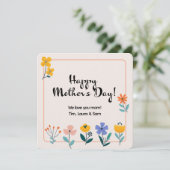 ミニマカラフルリスト小さな花パーソナライズされた カード (スタンド正面)