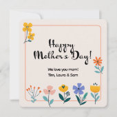 ミニマカラフルリスト小さな花パーソナライズされた カード (正面)