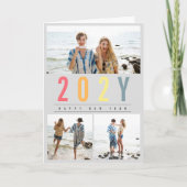 ミニマカラフルリスト年3フォトモダンシンプル シーズンカード (正面)