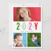 ミニマカラフルリスト年3フォトモダンシンプル シーズンカード (正面)