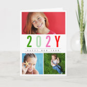 ミニマカラフルリスト年3フォトモダンシンプル シーズンカード (正面)