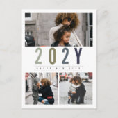 ミニマカラフルリスト年3フォトモダンシンプル シーズンポストカード (正面)