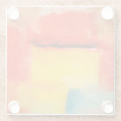 ミニマカラフルリスト抽象芸術アートワーク ガラスコースター (裏面)