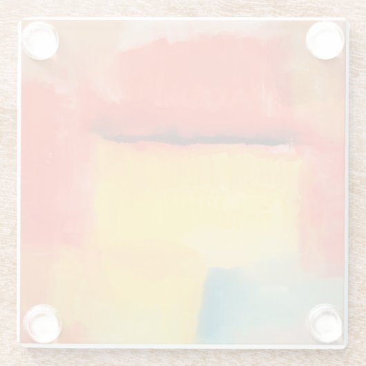 ミニマカラフルリスト抽象芸術アートワーク ガラスコースター (裏面)