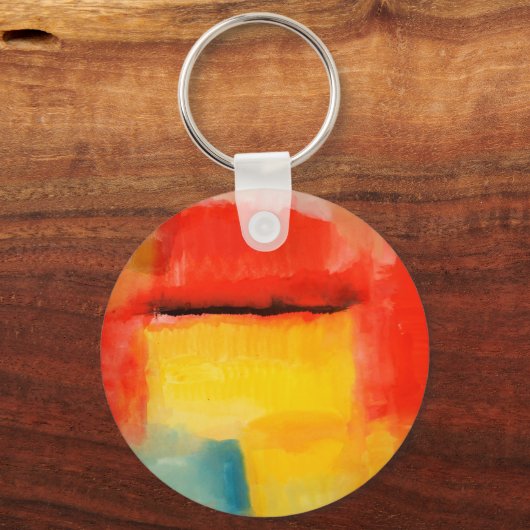 ミニマカラフルリスト抽象芸術アートワーク キーホルダー (正面)