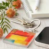 ミニマカラフルリスト抽象芸術アートワーク キーホルダー (正面右)