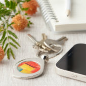 ミニマカラフルリスト抽象芸術アートワーク キーホルダー (側面)