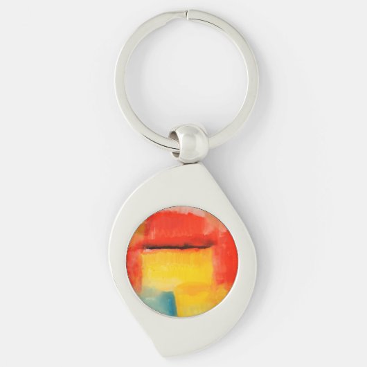 ミニマカラフルリスト抽象芸術アートワーク キーホルダー (正面)