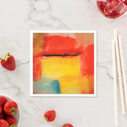 ミニマカラフルリスト抽象芸術アートワーク スタンダードカクテルナプキン (インサイチュ)