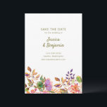 ミニマカラフルリスト水の色の花結婚の数 セーブザデート<br><div class="desc">ミニマカラフルリスト水の色の花の結婚式の日付を保存</div>
