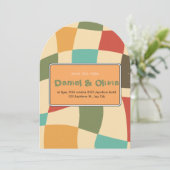 ミニマカラフルリスト結婚式招待状 招待状 (スタンド正面)